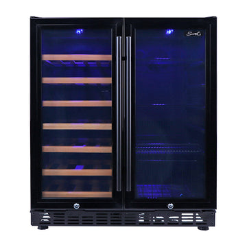 Smart Double Door Wine Fridge & Drinks Chiller in Black (SMAWC66BN)